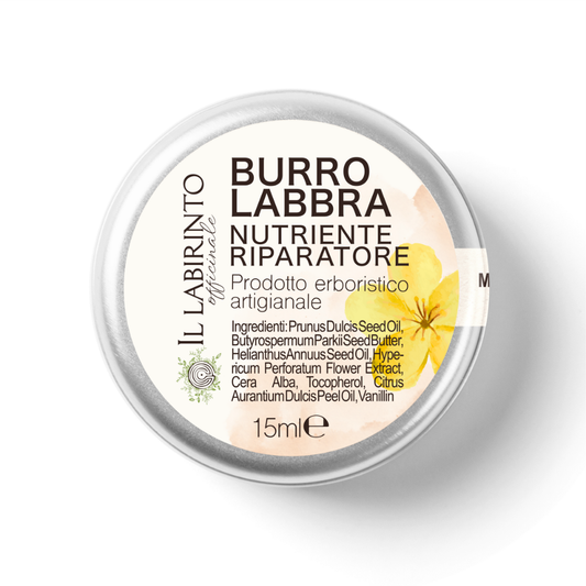 Burro balsamo labbra iperico karité nutriente riparatore