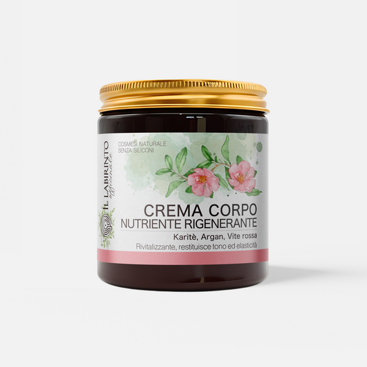 Crema corpo nutriente rigenerante Rosa Argan Karite Vite rossa