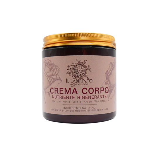 Crema corpo nutriente rigenerante Rosa Argan Karite Vite rossa