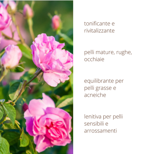 Idrolato di Rosa tonico viso rivitalizzante tonificante lenitivo